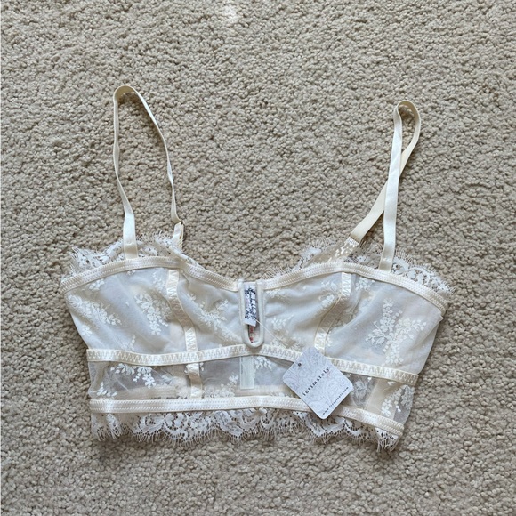 Free People NWT Lace Bustier Intimate Bralette Ivory Layer in Lace Size XS - Picture 2 of 9
